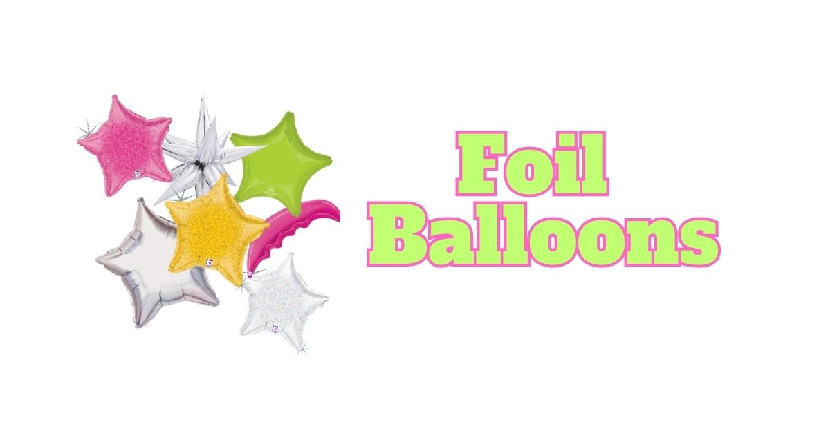 a collection of foil shape balloons.