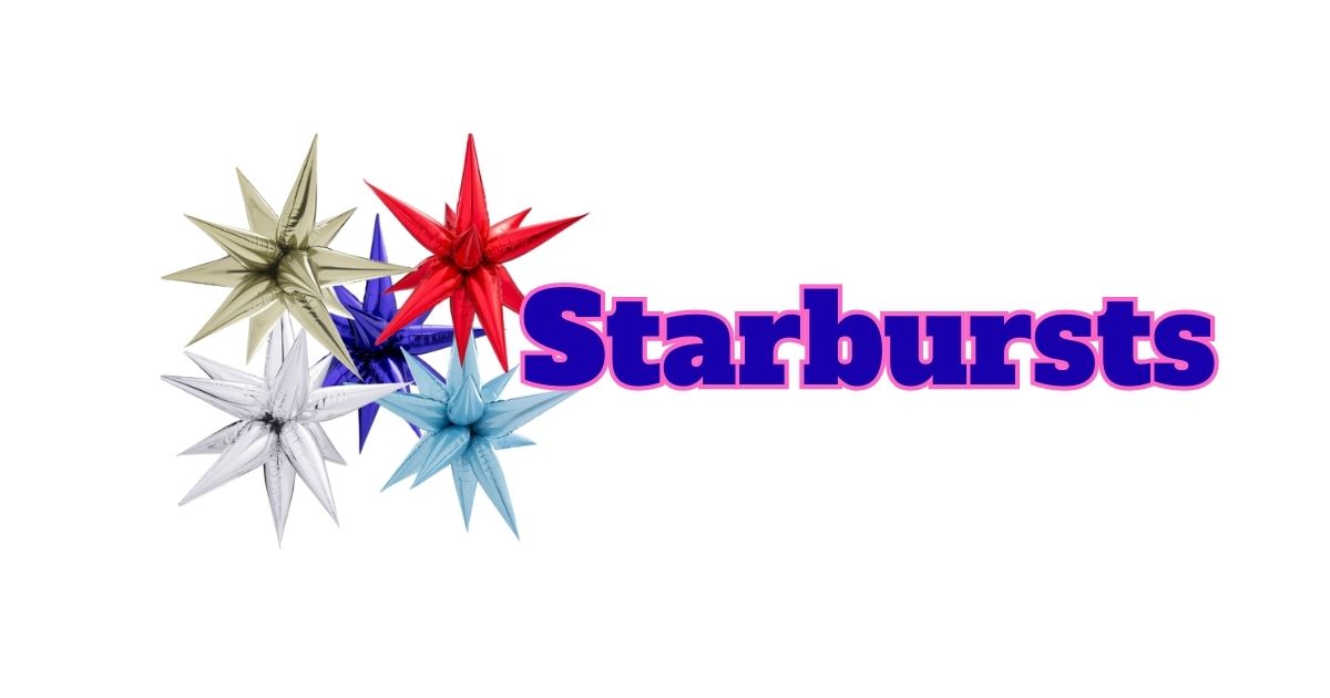 a collection of foil starbursts foil balloons