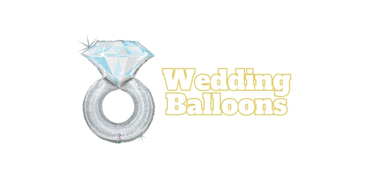 Wedding Balloons cover with a diamond ring foil balloon