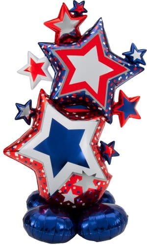 59" x 34" AirLoonz Patriotic Star Cluster Foil Balloon