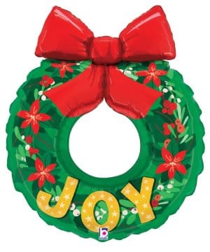 sempertex Balloons 36" Joy Wreath Foil Balloon - Pkg 36" Joy Wreath Foil Balloon - Pkg