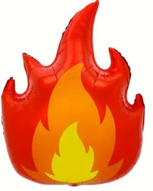 Decochamp Balloons 22" x 28" Fire Flame Foil Balloon - Unpkg 22" x 28" Fire Flame Foil Balloon - Unpkg
