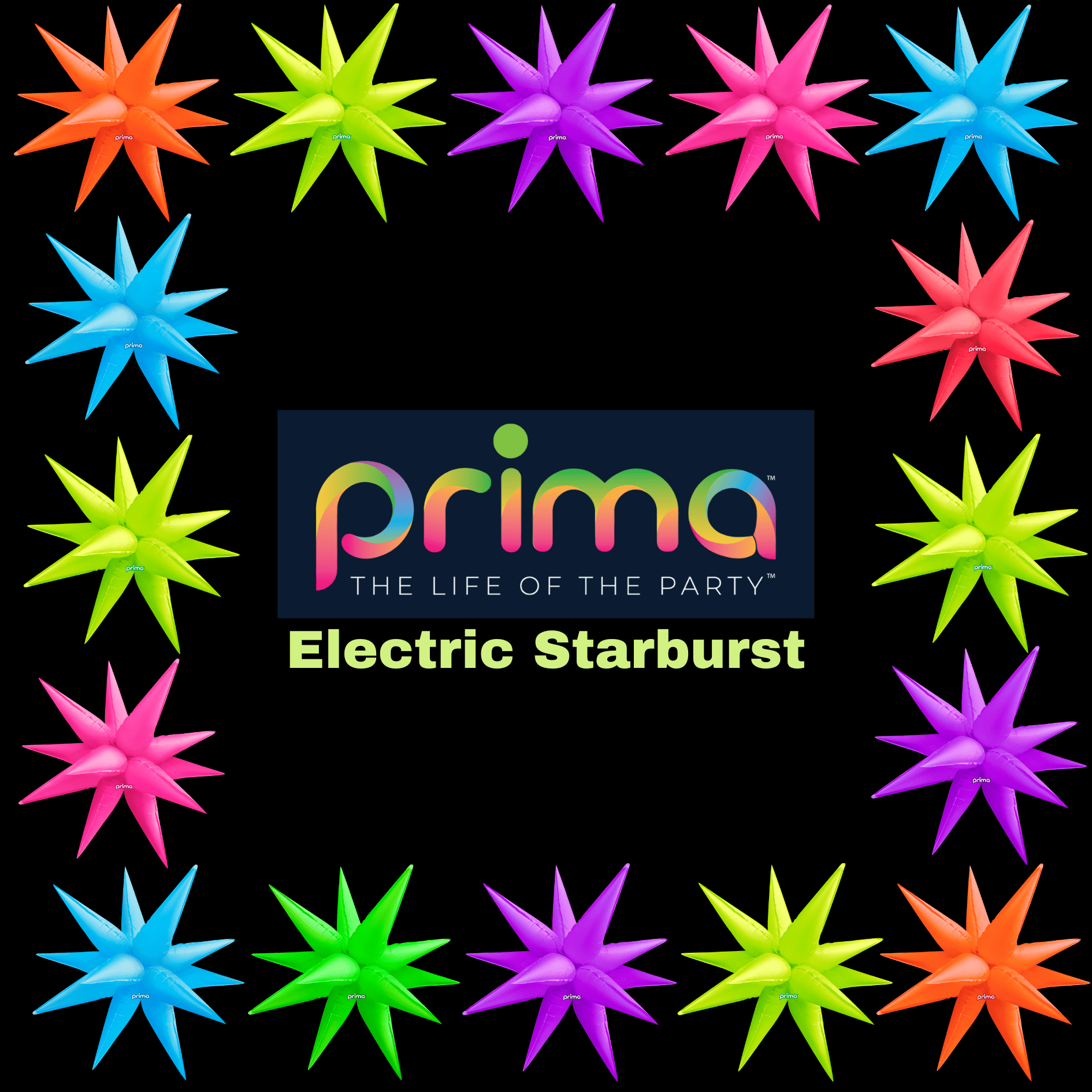 Balloons2Go Balloons Prima Electric Starpoint Balloons Electric Starpoint Balloons | Prima Shiny Star Decor