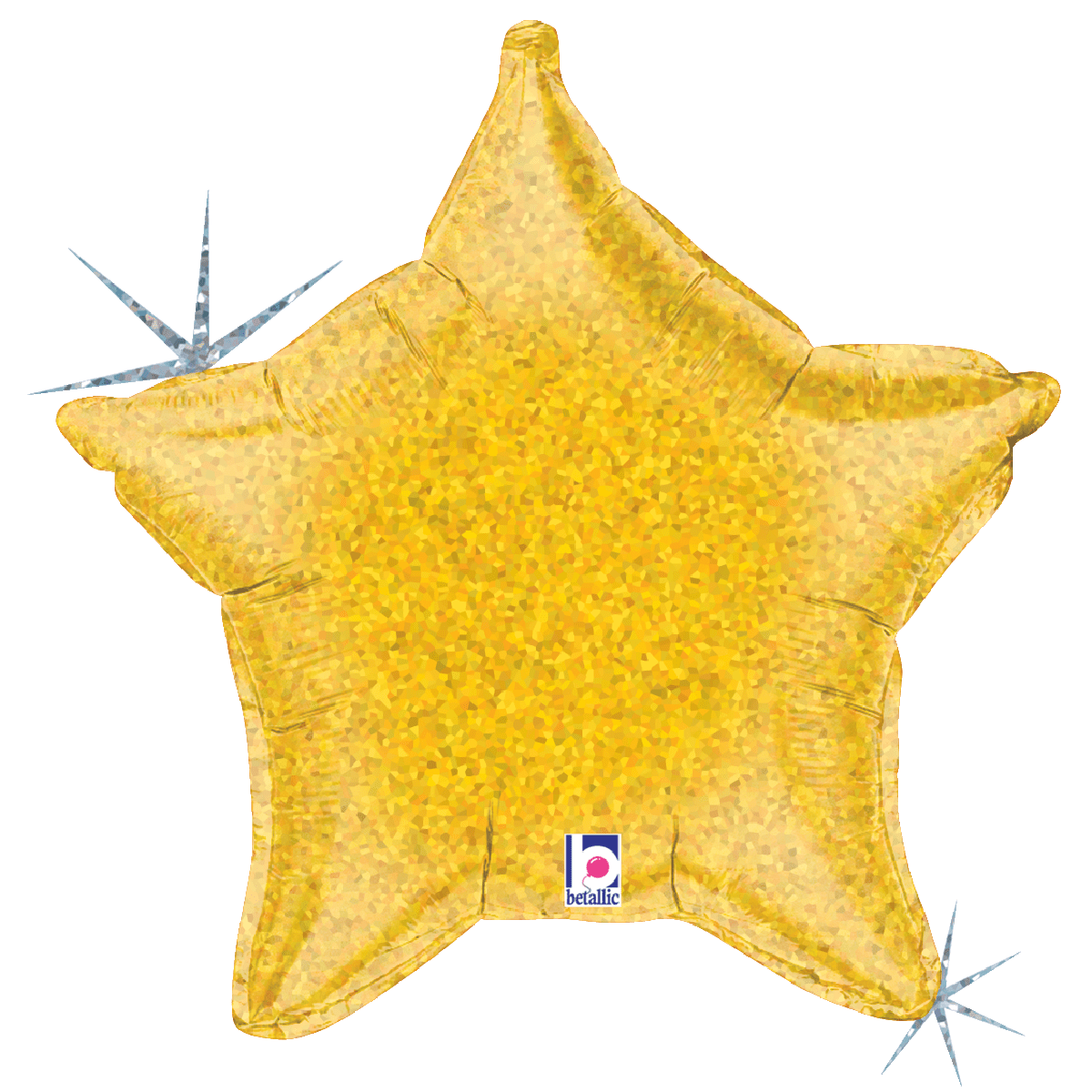 Balloons2Go Balloons 21" Gold Holographic Star Foil Balloon 21" Gold Holographic Star Foil Balloon
