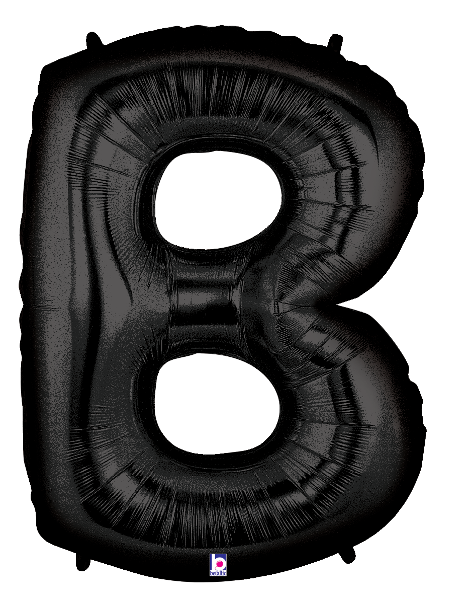 Balloons2Go Balloons B 34" Black Number Foil Balloons 34" Black Number Foil Balloons