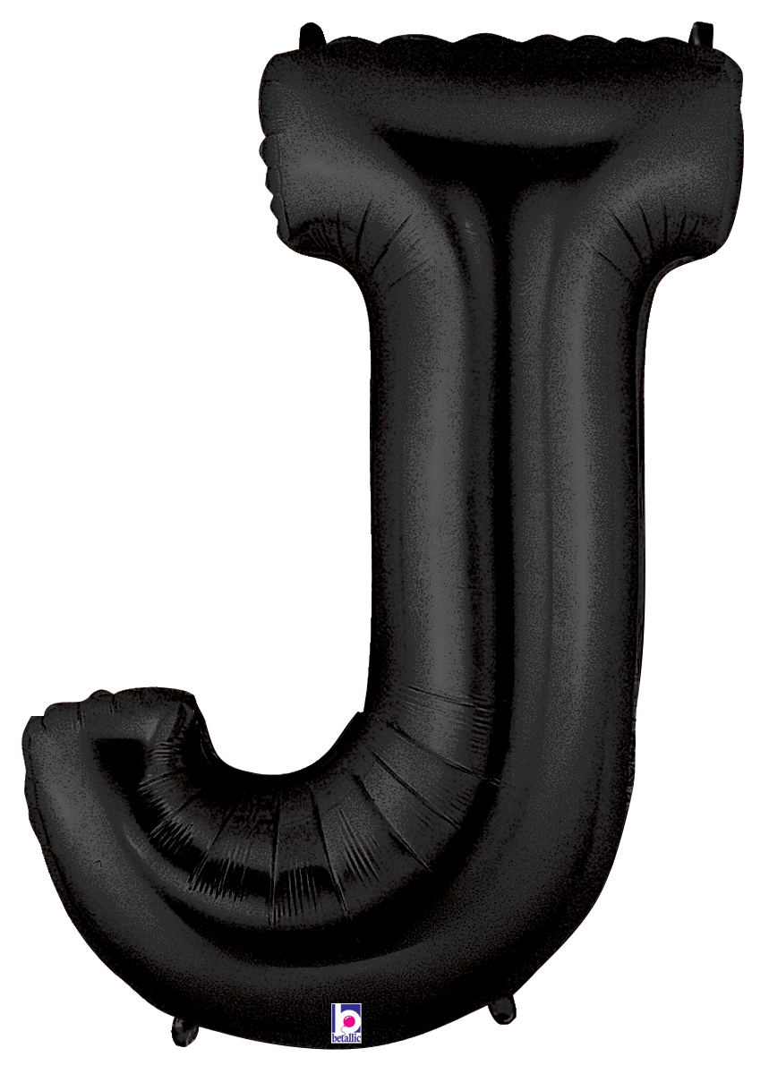 Balloons2Go Balloons J 34" Black Number Foil Balloons 34" Black Number Foil Balloons