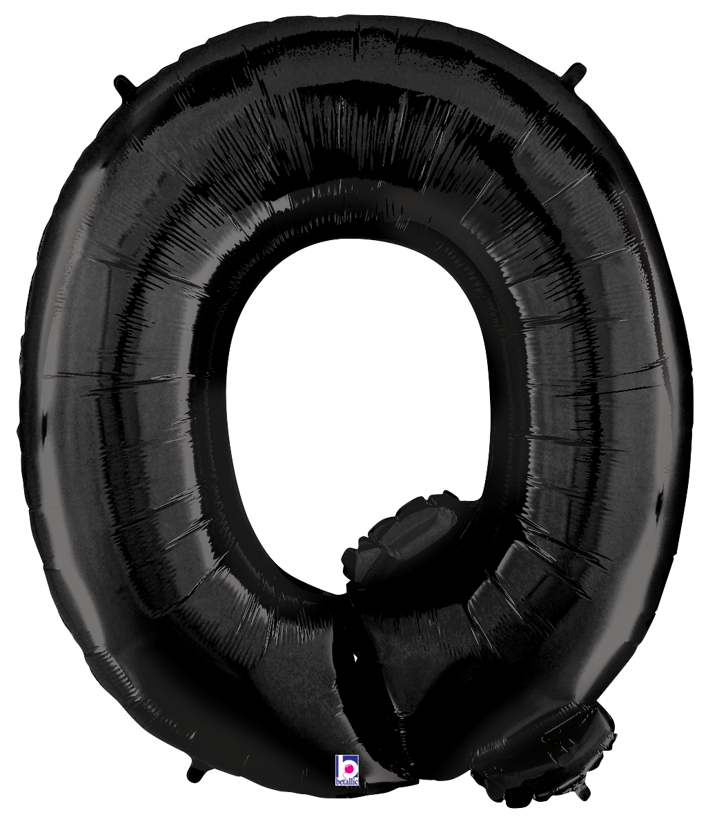Balloons2Go Balloons Q 34" Black Number Foil Balloons 34" Black Number Foil Balloons