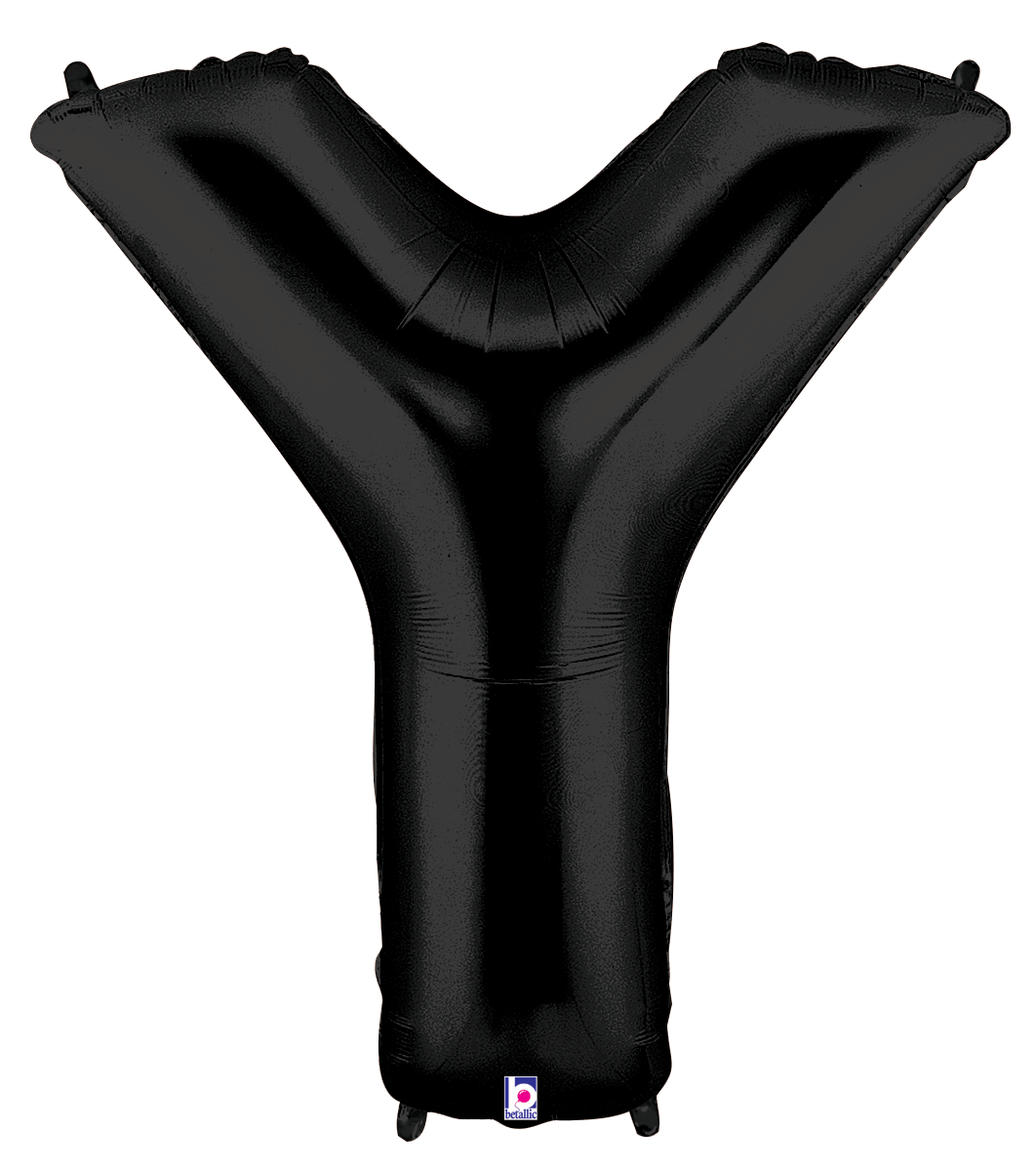 Balloons2Go Balloons Y 34" Black Number Foil Balloons 34" Black Number Foil Balloons