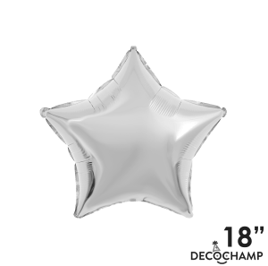 Decochamp Balloons 18" Deco Star Silver Foil Balloon - Pkg 1ct 18" Deco Star Silver Foil Balloon - Pkg 1ct