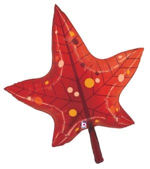 sempertex Balloons 30" Fall Red Leaf Foil Balloon 30" Fall Red Leaf Foil Balloon