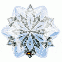 Balloons2Go Balloons Jr. Shape White Christmas Snowflake Prismatic Foil Balloon Snowflake White Christmas Balloon | Holiday Foil Decor