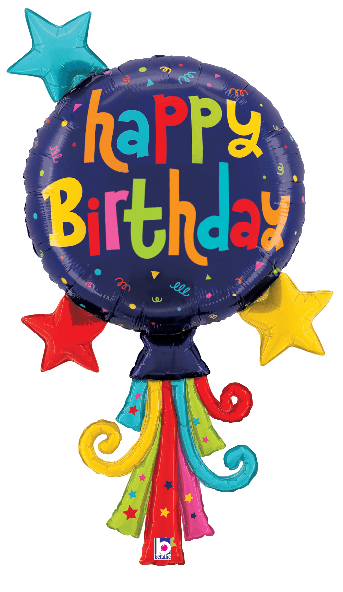 Balloons2Go Balloons 40" Balloon Streamers Birthday 40 Balloon Streamers | Birthday Balloon Garland Kit