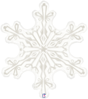 Balloons2Go Balloons 38" Clear Snowflake Balloon Clear Snowflake Balloon | Winter Wonderland Foil