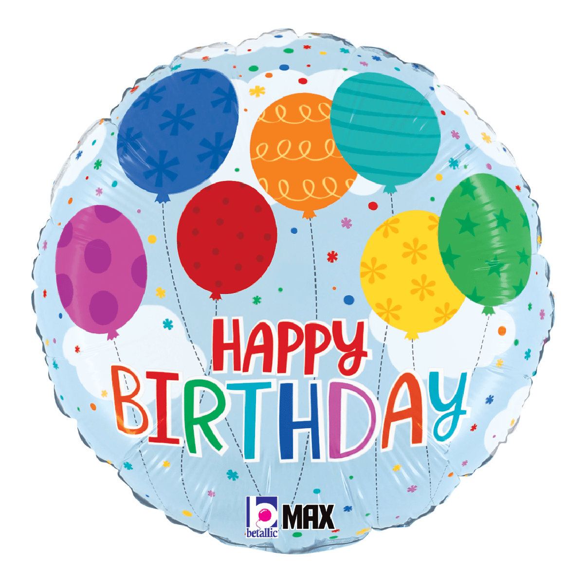 Balloons2Go Balloons 18" Birthday Colorful Balloons 18in Birthday Colorful Balloons | Happy Celebration Foil