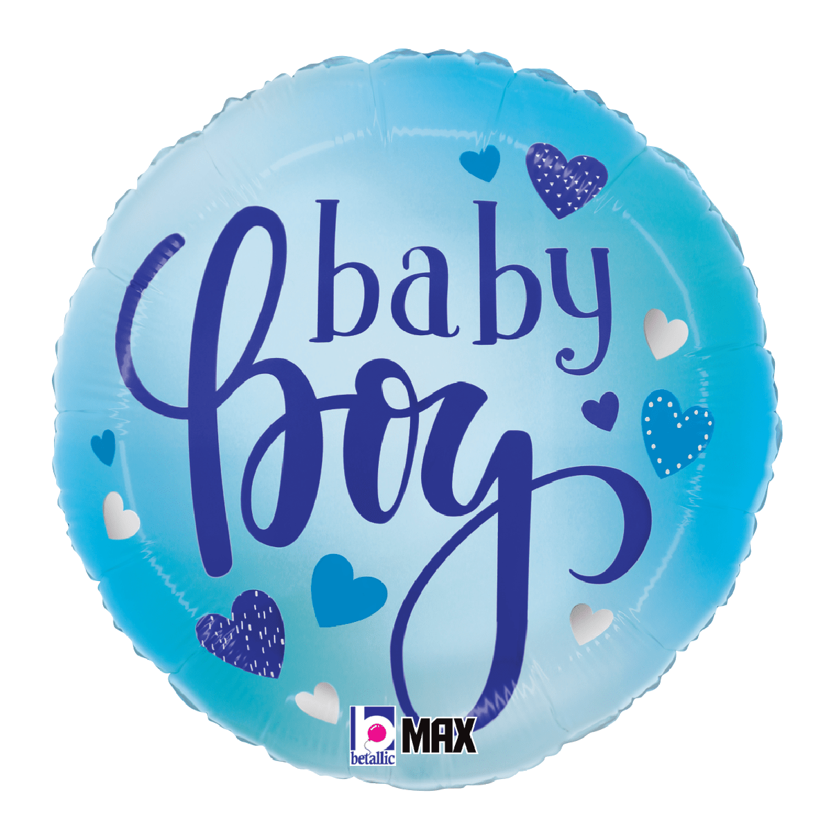 Balloons2Go Balloons 18" Baby Boy Blue Hearts 18in Baby Boy Blue Hearts Balloon | Welcome Baby Foil