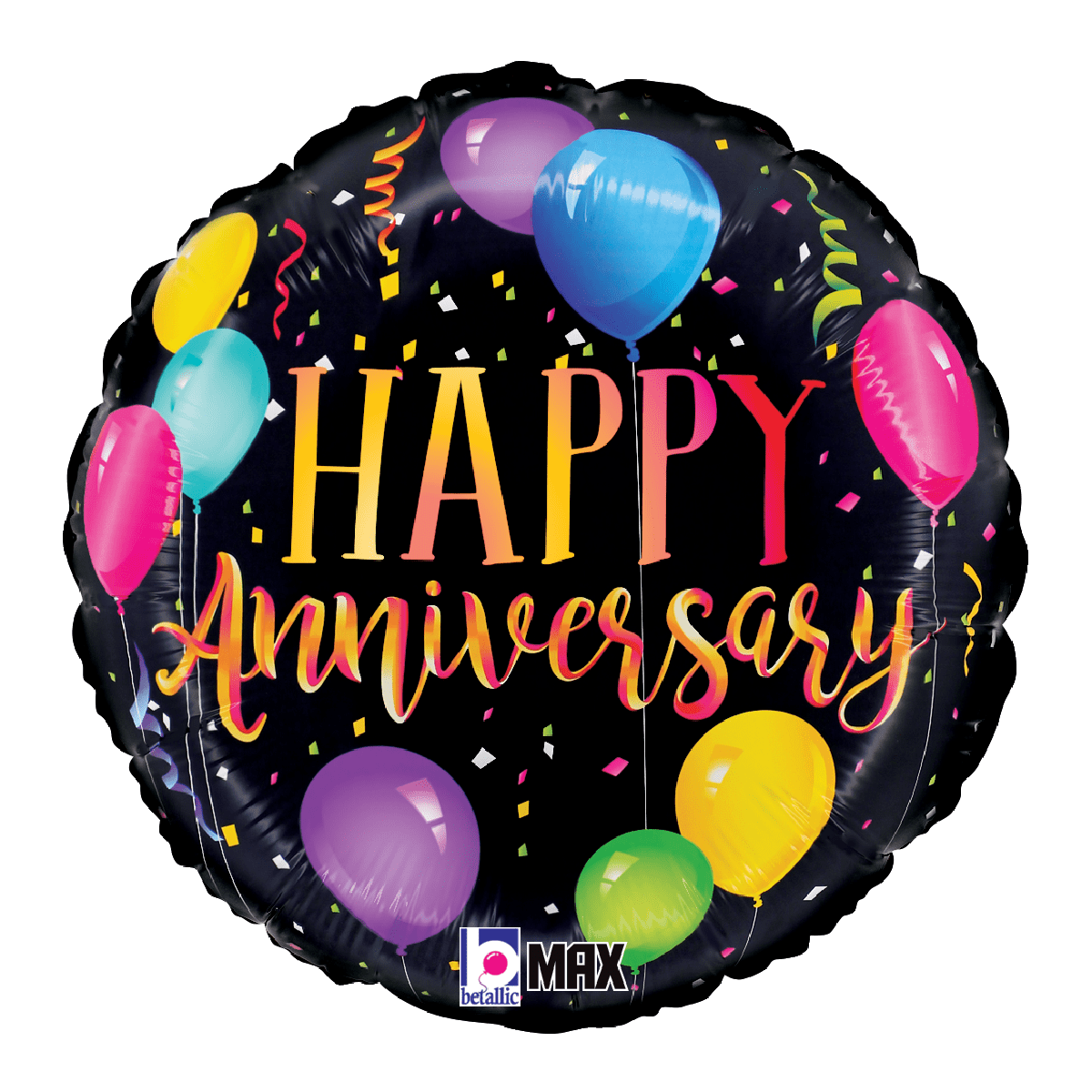 Balloons2Go Balloons 18" Anniversary Party Balloons 18in Anniversary Party Foil Balloons | Celebration Decor