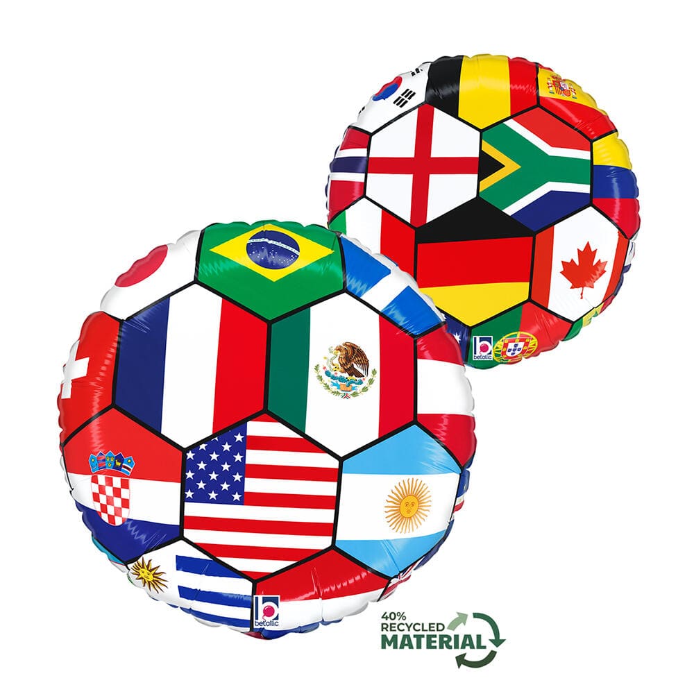sempertex Balloons 18" Soccer Ball Nations Foil Balloon 18" Soccer Ball Nations Foil Balloon