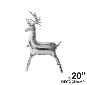 Decochamp Balloons 20" Silver Reindeer Air-Fill Foil Balloon 20" Silver Reindeer Air-Fill Foil Balloon