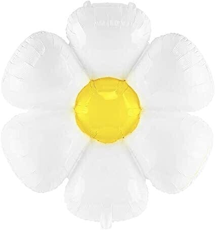 Balloons2Go Balloons 16 inch (3 Ct) Daisy Balloon - White White Daisy Balloon | Flower Shaped Latex Decor