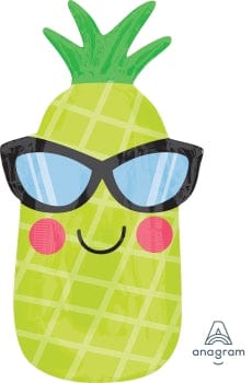 Balloons2Go Balloons Pineapple Fun Jr Shape Balloon Pineapple Fun Jr. Foil Balloon | Tropical Party Accent