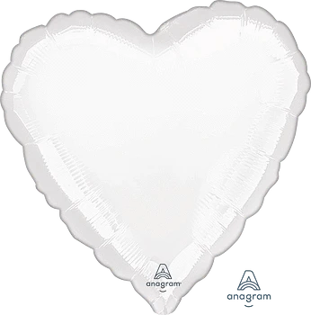 Anagram Balloons 18" White Heart Foil Balloon 18" White Heart Foil Balloon