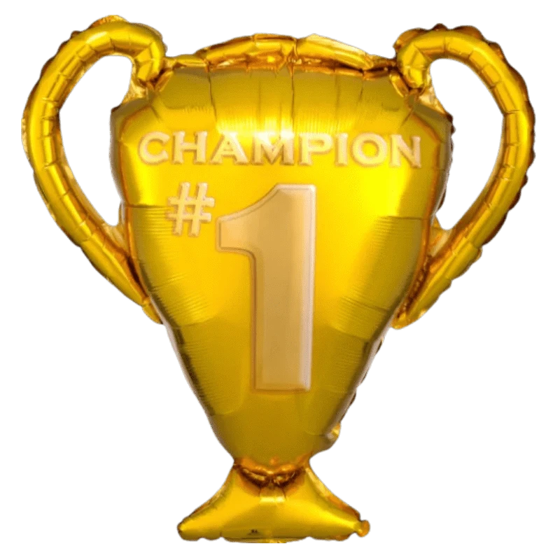 Balloons2Go Balloons 28" Anagram Gold Trophy Foil Balloon | 1 Count 28in Gold Trophy Foil Balloon - 1ct | Anagram Award Balloon