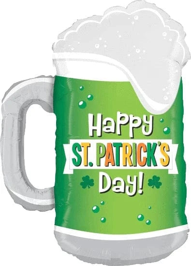 Balloons2Go Balloons 34" Happy St. Patrick's Day Mug Foil Balloon 34in Happy St. Patrick’s Day Mug Balloon | Festive Shape