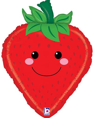 Balloons2Go Balloons 21 inch STRAWBERRY Produce Pal Foil Balloon 21in Strawberry Balloon | Produce Pal Foil Fruit Shape
