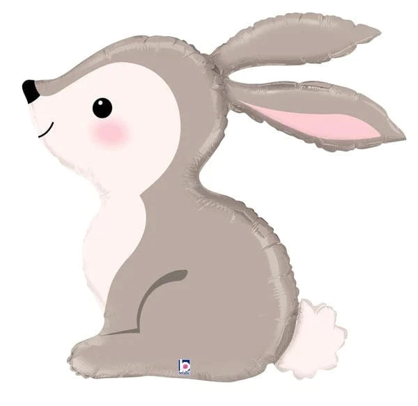 Balloons2Go Balloons 31" Woodland Bunny Foil Balloon POP Heart Balloon Embroidered Patch | Fun Balloon-Themed Iron-On Patch