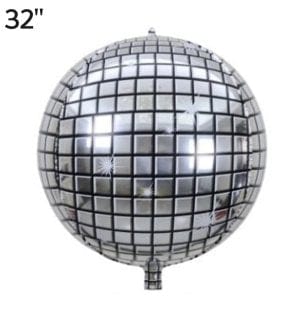 Balloons2Go Balloons 32" Disco Ball Balloon Disco Ball Balloon | Party Mirror Ball Foil Design