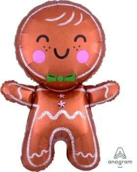 Anagram balloons Balloons 22" x 31" Happy Gingerbread Man Foil Balloon - Pkg 22" x 31" Happy Gingerbread Man Foil Balloon - Pkg