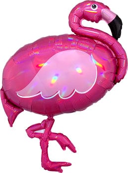 Balloons2Go Balloons 33" Iridescent Pink Flamingo SuperShape Foil Balloon Anagram 33" Iridescent Pink Flamingo SuperShape Foil Balloon Anagram