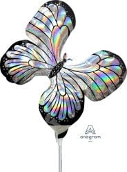 Balloons2Go Balloons 14" Iridescent Butterfly Mini Shape Air-Fill Foil Balloon 14" Iridescent Butterfly Balloon – Mini Foil Air-Fill