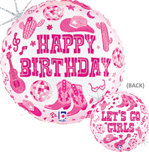 Balloons2Go Balloons 18" Disco Cowgirl Birthday Foil Balloon 18" Disco Cowgirl Birthday Foil Balloon