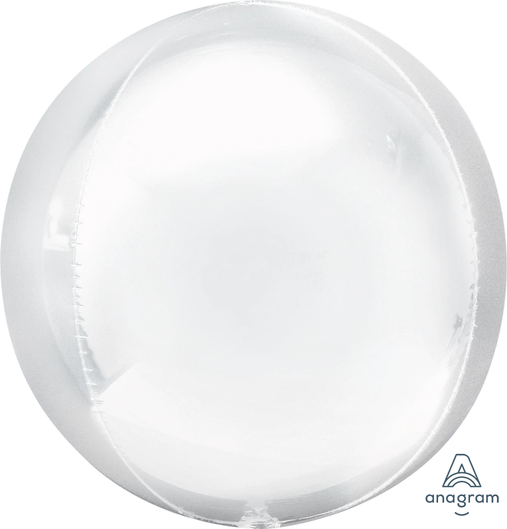 Balloons2Go Balloons 16" White Orbz foil Balloon 1ct 16" White Orbz foil Balloon 1ct