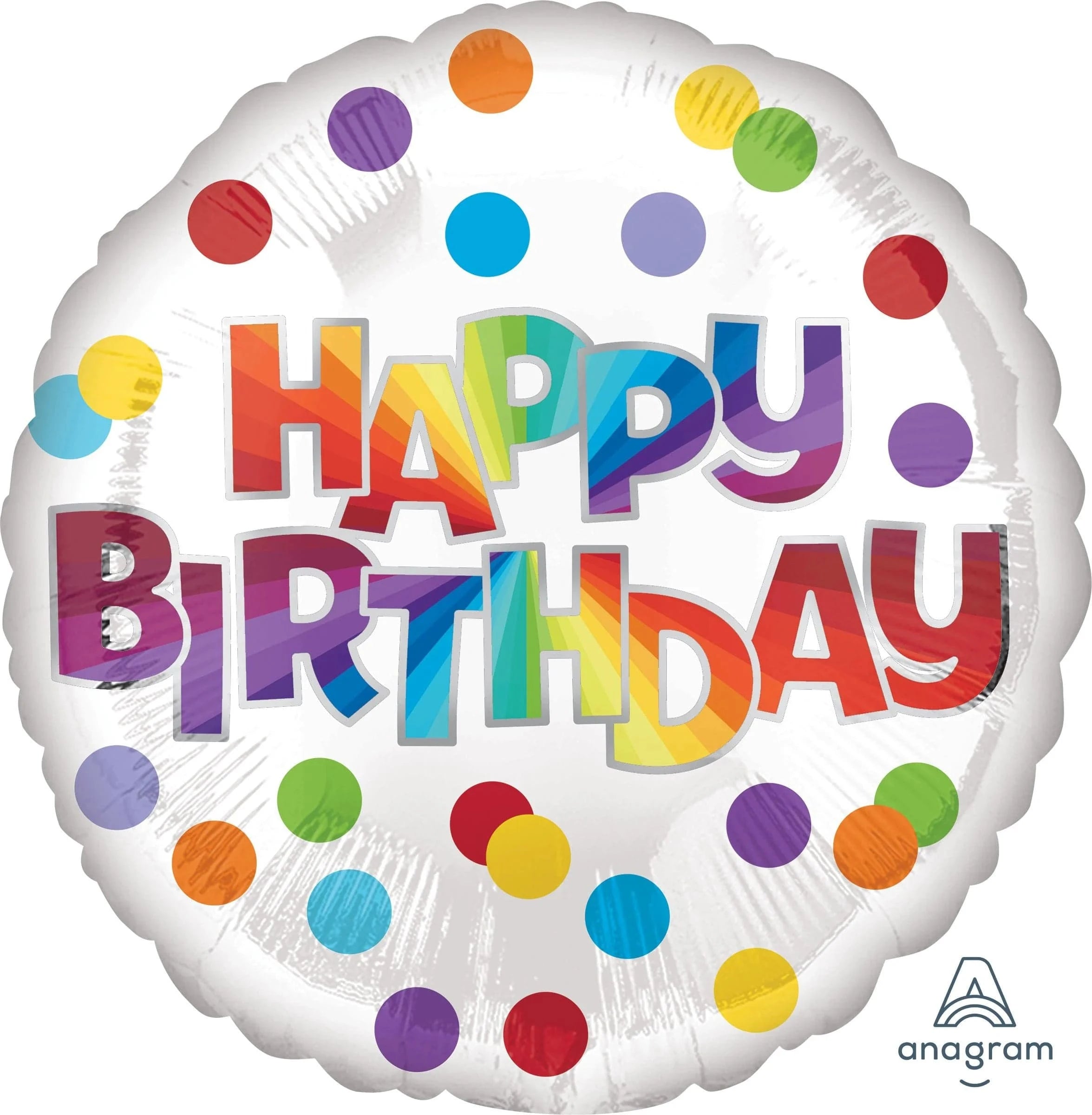 Balloons2Go Balloons 18" Happy Birthday Colored Dots 18" Happy Birthday Colored Dots