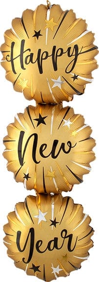 Balloons2Go Balloons 38 inch Satin Infused Happy New Year Balloons 38in Satin Infused Happy New Year Balloon | Elegant NYE Decor