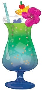 Balloons2Go Balloons Tropical Blue Hawaiian Drink Supershape Balloon Tropical Blue Hawaiian Drink Supershape Balloon | Summer Party Decor