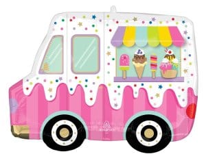 Balloons2Go Balloons 26" x 19" Here's the Scoop Ice Cream Truck Foil Balloon 26x19in Here's the Scoop Ice Cream Truck Foil Balloon