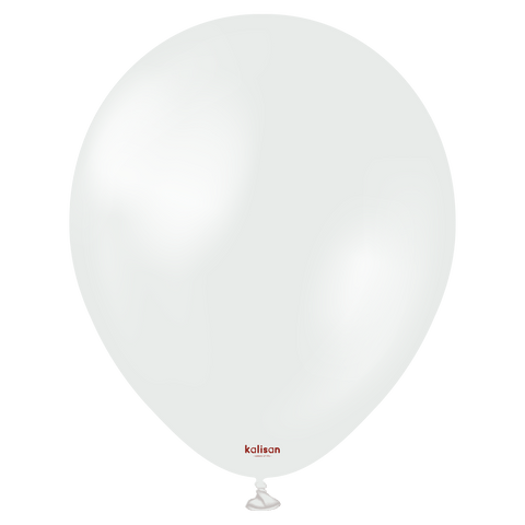Kalisan Balloons 5" Opaque Satin Snow White (50 Per Bag) 5" Opaque Satin Snow White (50 Per Bag)