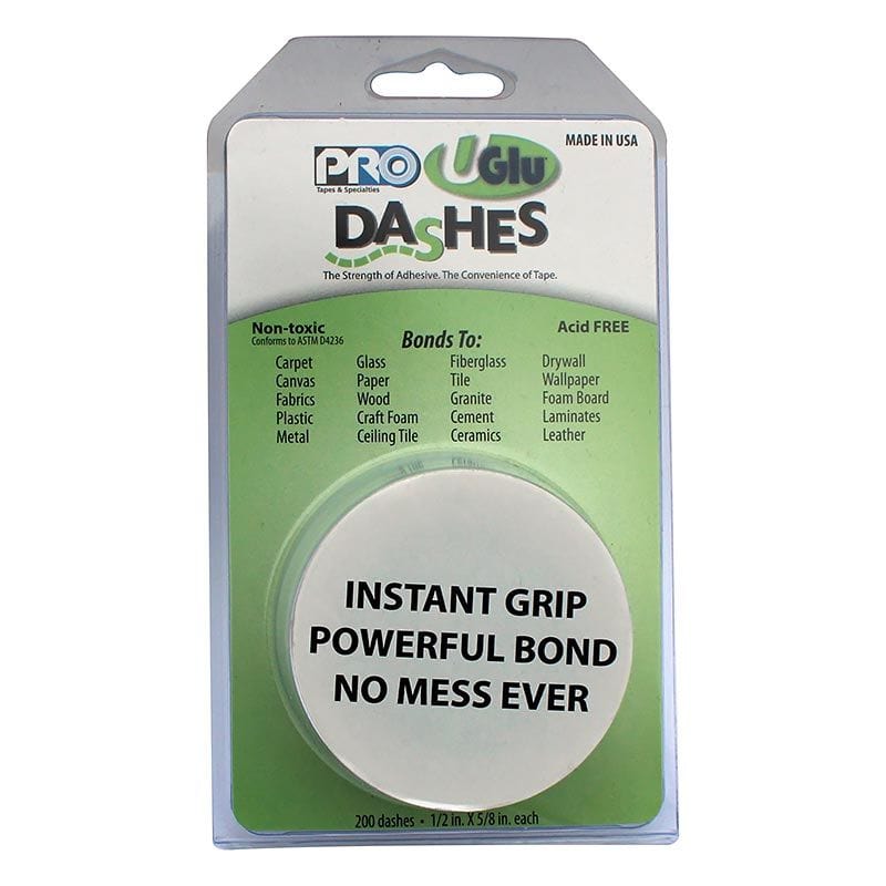 Protape accesories UGlu® 650 Dashes Roll 200 Dashes adhesive squares 1/2"x5/8" roll. UGlu® 650 Dashes Roll 200 Dashes adhesive squares 1/2"x5/8" roll.