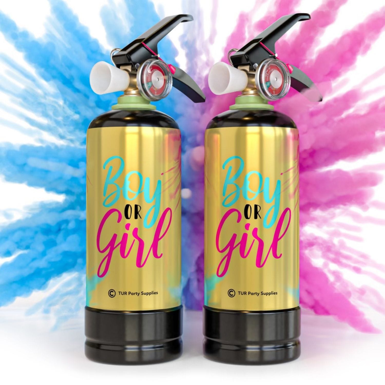 Balloons2Go accesories Large Gender Reveal Fire Extinguisher Boy Large Gender Reveal Fire Extinguisher | It's a Boy