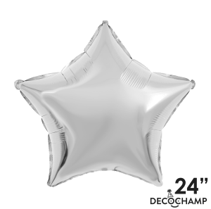 Decochamp Balloons 24" Deco Star Silver Foil Balloon - Pkg 1ct 24" Deco Star Silver Foil Balloon - Pkg 1ct