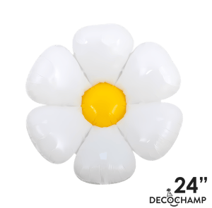 Decochamp Balloons 24" Medium White Daisy Flower Air-Fill Shape Balloon - 2ct 24" Medium White Daisy Flower Air-Fill Shape Balloon - 2ct