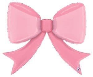 Balloons2Go Balloons 41" Pretty Pink Bow Foil Balloon - Pkg 41in Pretty Pink Boy Foil Balloon | Baby Shower Decor