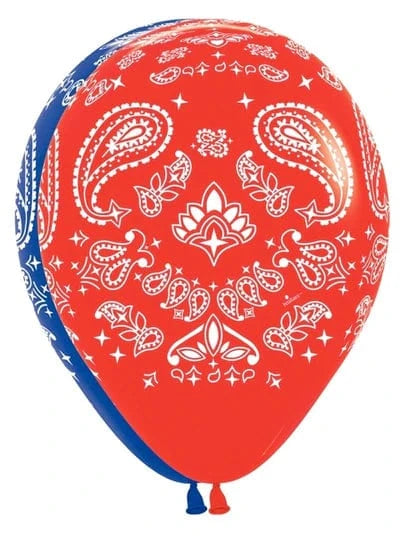 Balloons2Go Balloons 11" Sempertex Bandana Print Latex Balloons – 50ct | Western Party Décor 11in Bandana Print Latex Balloons - 50ct | Western Party Decor