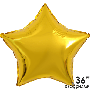 Decochamp Balloons 36" Deco Star Gold Foil Balloon - Pkg 36" Deco Star Gold Foil Balloon - Pkg
