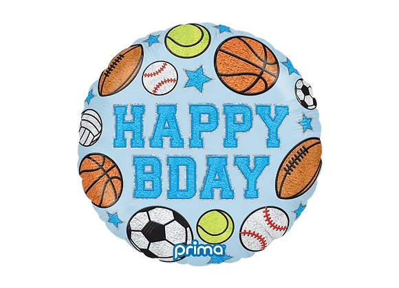 Balloons2Go Balloons 18" Round Birthday Boy Patches Foil Balloon 18in Round Birthday Boy Patches Foil Balloon