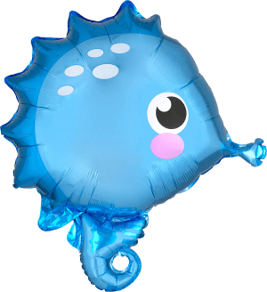 Balloons2Go Balloons 19" x 21" Seahorse JrShape Foil Balloon 19x21in Seahorse Jr Shape Foil Balloon | Ocean Theme