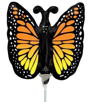 Balloons2Go Balloons 14"  Monarch Butterfly Glow Mini Shape Air-Fill Balloon 14in Monarch Butterfly Glow Mini Air-Fill Balloon | Spring Decor